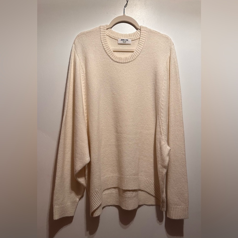 Double Zero Soft Cream Crew Neck Oversized Sweater